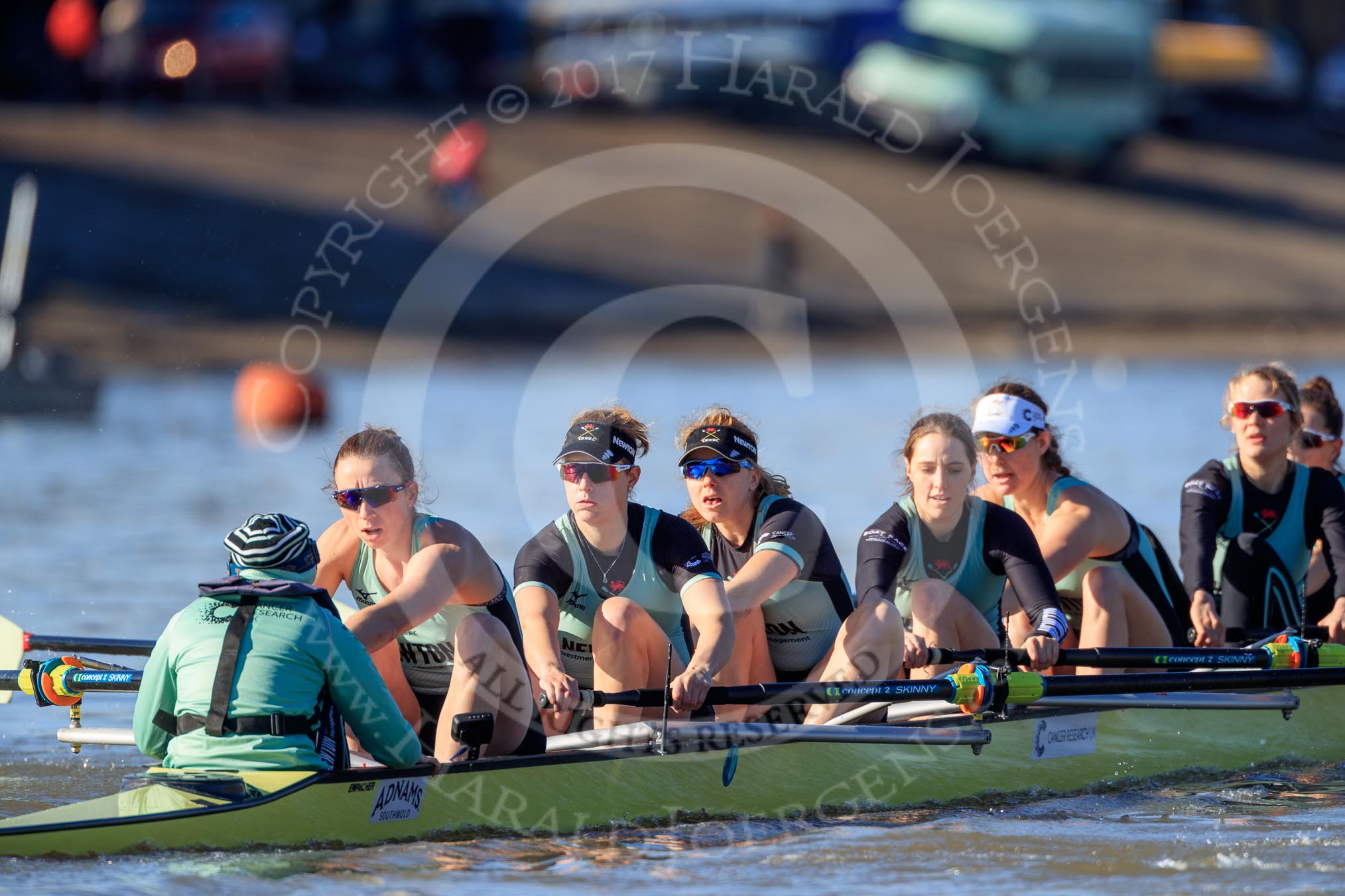 The Women's Boat Race season 2018 - fixture CUWBC vs. ULBC: The race has been started - OUWBC with  cox Sophie Shapter, stroke Tricia Smith, 7 Imogen Grant, 6 Anne Beenken, 5 Thea Zabell, 4 Paula Wesselmann, 3 Alice White, 2 Myriam Goudet-Boukhatmi.
River Thames between Putney Bridge and Mortlake,
London SW15,

United Kingdom,
on 17 February 2018 at 13:09, image #48