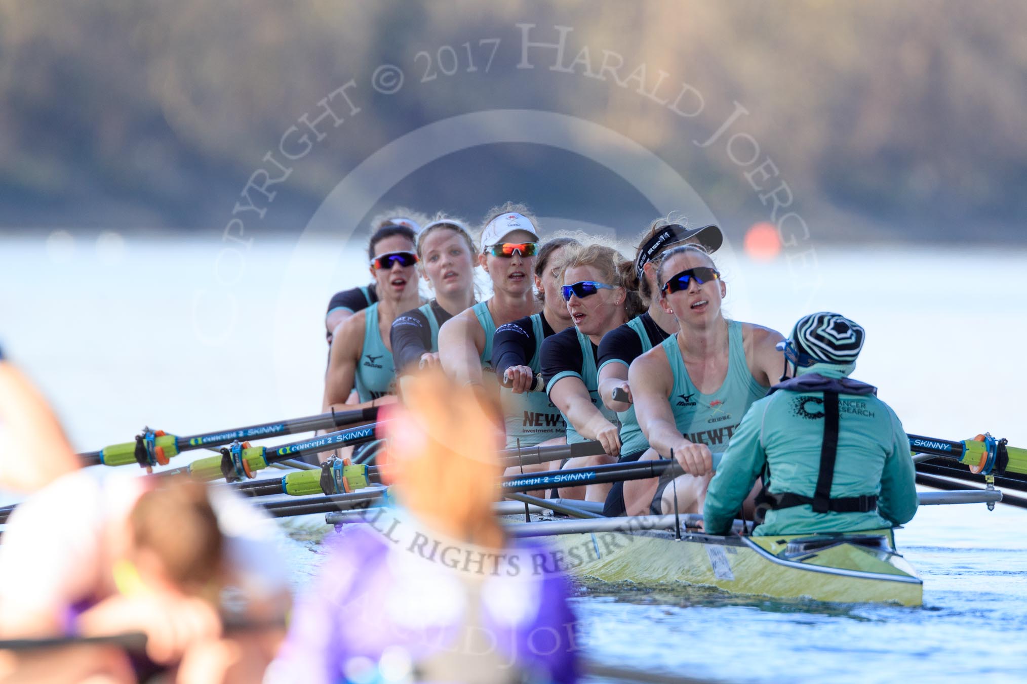 The Women's Boat Race season 2018 - fixture CUWBC vs. ULBC: OUWBC, the winner of both parts of the fixture - bow Olivia Coffey, 2 Myriam Goudet-Boukhatmi, 3 Alice White, 4 Paula Wesselmann, 5 Thea Zabell, 6 Anne Beenken, 7 Imogen Grant, stroke Tricia Smith, cox Sophie Shapter.
River Thames between Putney Bridge and Mortlake,
London SW15,

United Kingdom,
on 17 February 2018 at 13:35, image #176