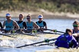 The Women's Boat Race season 2018 - fixture CUWBC vs. ULBC: OUWBC and ULBC during the early phase of the second race.
River Thames between Putney Bridge and Mortlake,
London SW15,

United Kingdom,
on 17 February 2018 at 13:29, image #125