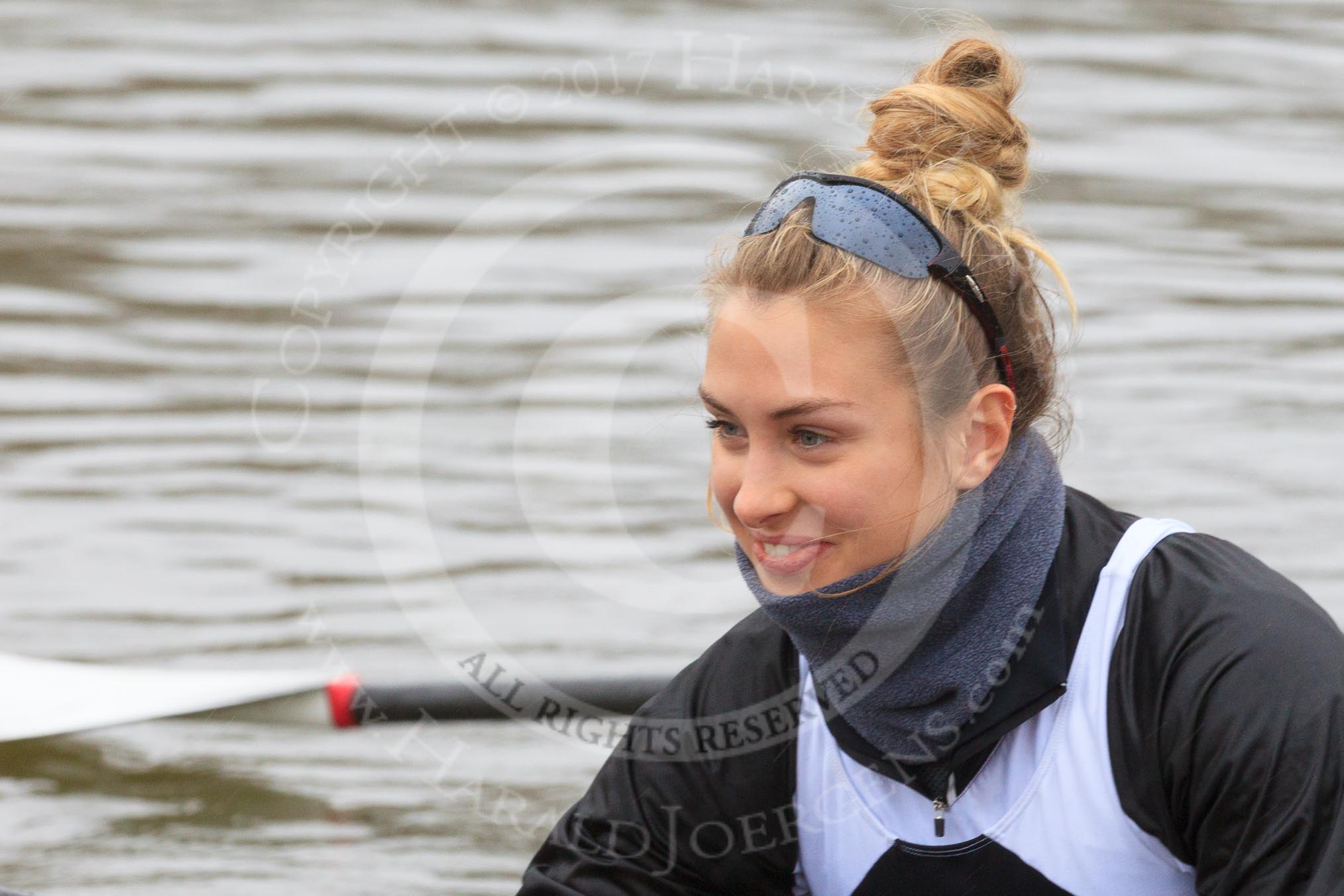 The Women's Boat Race season 2018 - fixture OUWBC vs. Molesey BC: Molesey's 6 seat Molly Harding.
River Thames between Putney Bridge and Mortlake,
London SW15,

United Kingdom,
on 04 March 2018 at 13:09, image #19