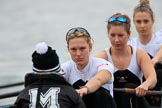 The Women's Boat Race season 2018 - fixture OUWBC vs. Molesey BC: Molesey ready for the race to be started: Cox Ella Taylor, stroke Katie Bartlett, 7 Emma McDonald, 6 Molly Harding.
River Thames between Putney Bridge and Mortlake,
London SW15,

United Kingdom,
on 04 March 2018 at 13:44, image #47