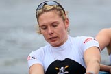 The Women's Boat Race season 2018 - fixture OUWBC vs. Molesey BC: Molesey stroke Katie Bartlett.
River Thames between Putney Bridge and Mortlake,
London SW15,

United Kingdom,
on 04 March 2018 at 13:49, image #71