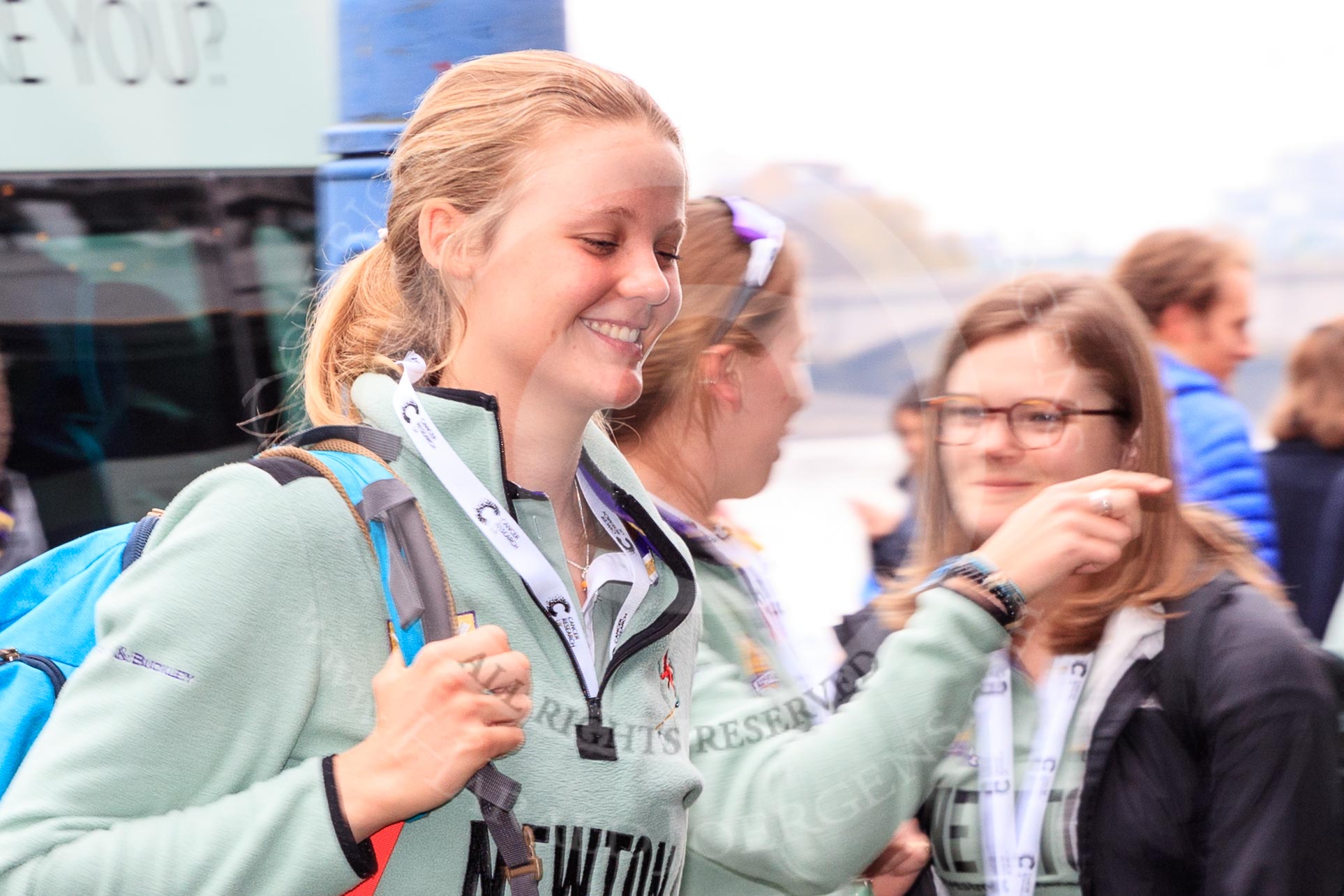 The Cancer Research UK Women's Boat Race 2018: The arrival of the Oxford reserve boat crew, here 3 seat Anne Beenken.
River Thames between Putney Bridge and Mortlake,
London SW15,

United Kingdom,
on 24 March 2018 at 14:04, image #19