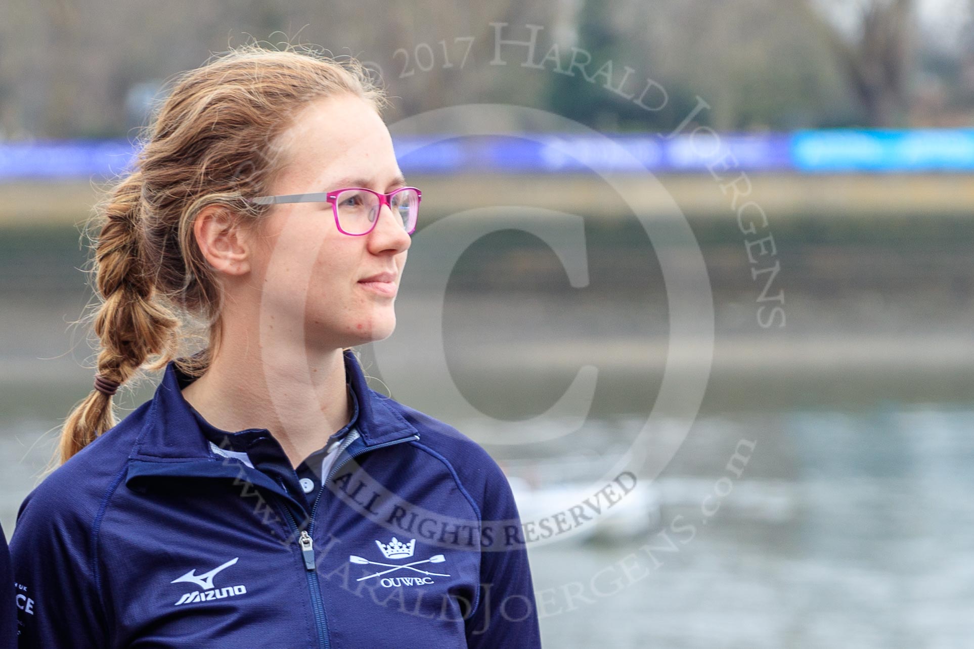 The Cancer Research UK Women's Boat Race 2018: Renée Koolschijn, at bow in the Oxford Blue Boat.
River Thames between Putney Bridge and Mortlake,
London SW15,

United Kingdom,
on 24 March 2018 at 14:40, image #38