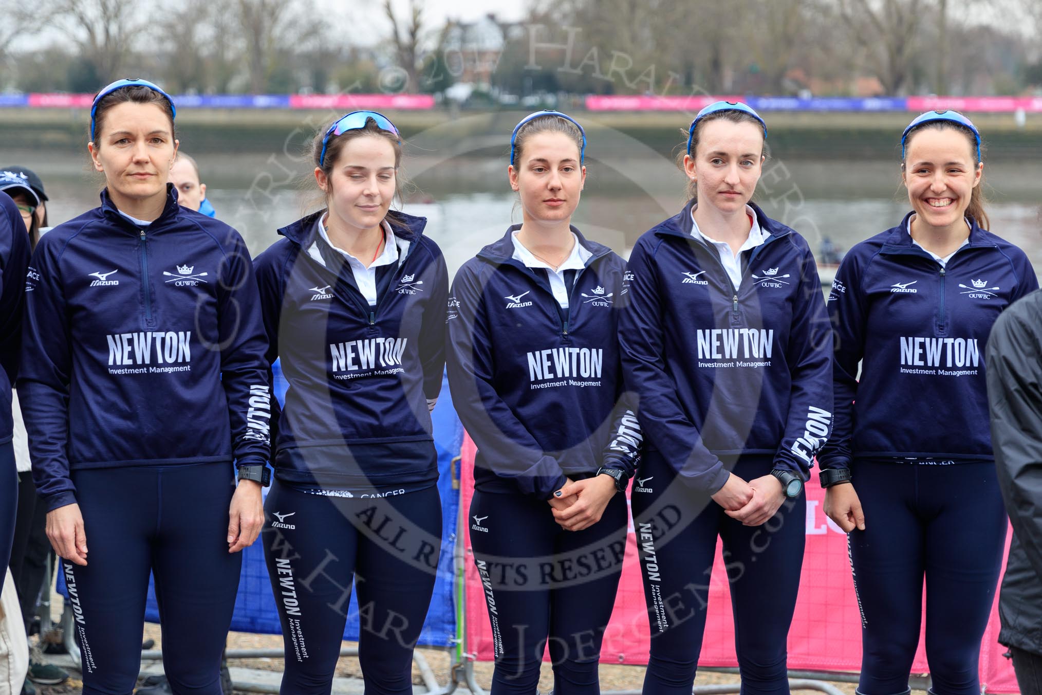 The Cancer Research UK Women's Boat Race 2018: The reserve boat toss - here, for Oxford's Osiris, 5 seat Sarah Payne Riches, 4 Rachel Anderson, 3 Madeline Goss, 2 Laura Depner, and bow Matlida Edwards.
River Thames between Putney Bridge and Mortlake,
London SW15,

United Kingdom,
on 24 March 2018 at 14:54, image #64