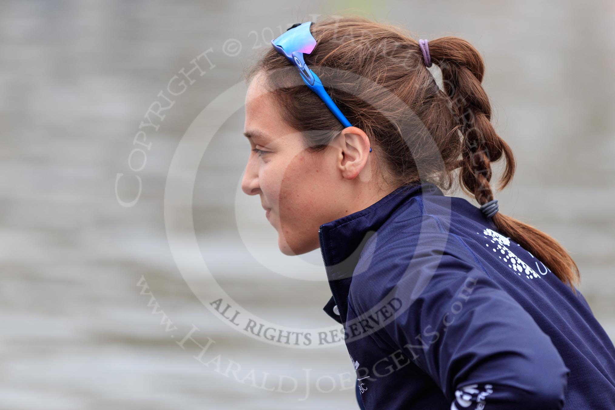The Cancer Research UK Women's Boat Race 2018: Close-up of Sara Kushma, in the 6 seat for Oxford.
River Thames between Putney Bridge and Mortlake,
London SW15,

United Kingdom,
on 24 March 2018 at 15:45, image #106