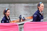 The Cancer Research UK Women's Boat Race 2018: On the way to the reserve boat toss - here, for Oxford's Osiris, cox Eleanor Shearer and stroke Anna Murgatroyd.
River Thames between Putney Bridge and Mortlake,
London SW15,

United Kingdom,
on 24 March 2018 at 14:54, image #61