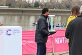 The Cancer Research UK Women's Boat Race 2018: After the toss - the Women's Boat Race trophy is removed for the trip to Mortlake, and the finish of the race.
River Thames between Putney Bridge and Mortlake,
London SW15,

United Kingdom,
on 24 March 2018 at 14:56, image #73