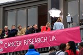 The Cancer Research UK Women's Boat Race 2018: BBC presenter Clare Balding on the balcony of the Thames RC boathouse, the media centre during race day.
River Thames between Putney Bridge and Mortlake,
London SW15,

United Kingdom,
on 24 March 2018 at 15:41, image #87