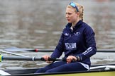 The Cancer Research UK Women's Boat Race 2018: Close-up of Beth Bridgman, stroke for Oxford.
River Thames between Putney Bridge and Mortlake,
London SW15,

United Kingdom,
on 24 March 2018 at 15:45, image #110