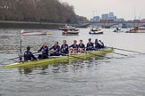 The Cancer Research UK Women's Boat Race 2018: The Oxford Blue Boat crew leaving the boathouse area - cox Jessica Buck, stroke Beth Bridgman, 7 Abigail Killen, 6 Sara Kushma, 5 Morgan McGovern, 4 Alice Roberts, 3 Juliette Perry, 2 Katherine Erickson, bow Renée Koolschijn.
River Thames between Putney Bridge and Mortlake,
London SW15,

United Kingdom,
on 24 March 2018 at 15:45, image #111