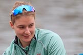 The Cancer Research UK Women's Boat Race 2018: Close-up of Myriam Goudet-Boukhatmi, 7 seat for Cambridge.
River Thames between Putney Bridge and Mortlake,
London SW15,

United Kingdom,
on 24 March 2018 at 15:47, image #120