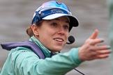 The Cancer Research UK Women's Boat Race 2018: Close-up of Sophie Shapter, cox for Cambridge.
River Thames between Putney Bridge and Mortlake,
London SW15,

United Kingdom,
on 24 March 2018 at 15:47, image #123