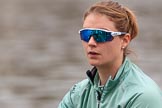 The Cancer Research UK Women's Boat Race 2018: Close-up of Myriam Goudet-Boukhatmi, 7 seat for Cambridge.
River Thames between Putney Bridge and Mortlake,
London SW15,

United Kingdom,
on 24 March 2018 at 15:48, image #124