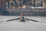 The Cancer Research UK Women's Boat Race 2018: The Cambridge Blue Boat extending the lead over Oxford - bow Tricia Smith, 2	Imogen Grant, 3 Kelsey Barolak, 4 Thea Zabell, 5 Paula Wesselmann, 6 Alice White, 7 Myriam Goudet-Boukhatmi, stroke	Olivia Coffey, cox Sophie Shapter.
River Thames between Putney Bridge and Mortlake,
London SW15,

United Kingdom,
on 24 March 2018 at 16:36, image #175