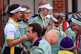 The Cancer Research UK Women's Boat Race 2018: Cambridge president Daphne Martschenko after the official ceremony, celebrating with a bottle of Chapel Down Brut.
River Thames between Putney Bridge and Mortlake,
London SW15,

United Kingdom,
on 24 March 2018 at 17:17, image #327