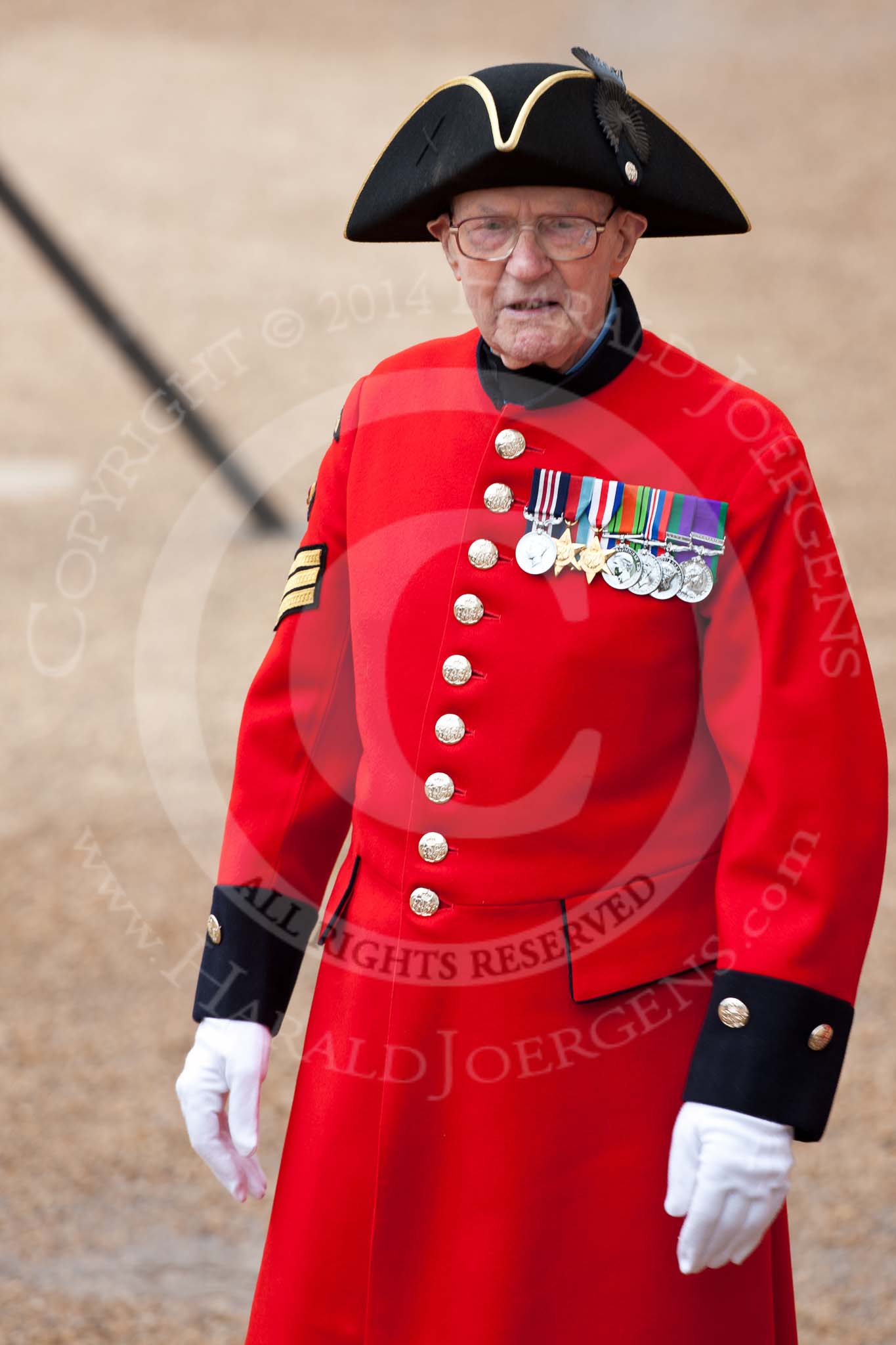 Trooping the Colour 2009: A Chelsea Pensioner arriving to watch the event..
Horse Guards Parade, Westminster,
London SW1,

United Kingdom,
on 13 June 2009 at 09:38, image #11