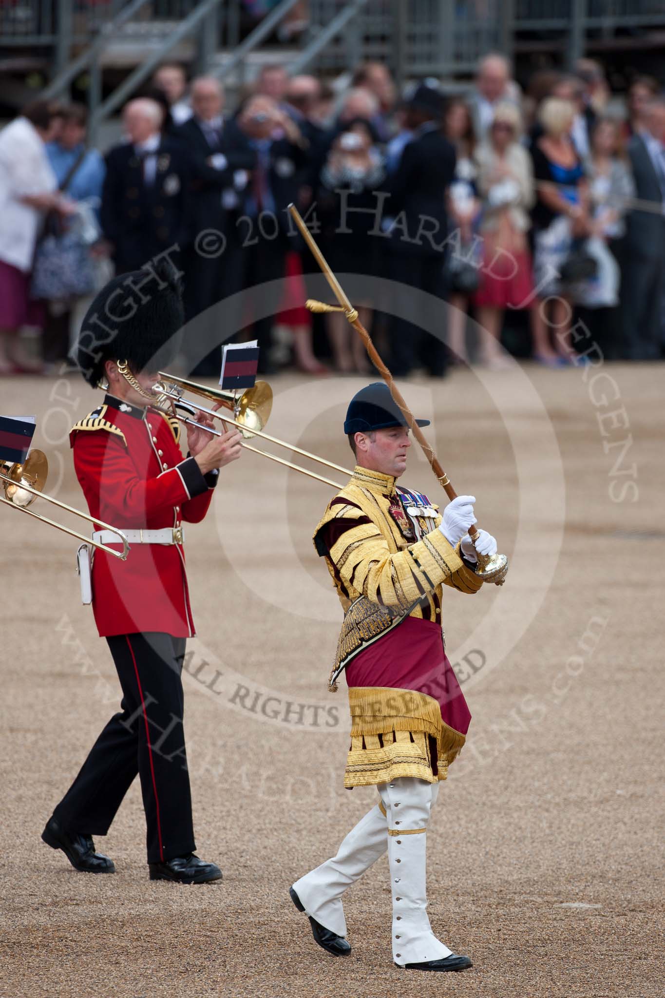 Trooping the Colour 2009: Senior Drum Major Tony Moors, Grenadier Guards, leading the Band of the Grenadier Guards..
Horse Guards Parade, Westminster,
London SW1,

United Kingdom,
on 13 June 2009 at 10:13, image #27