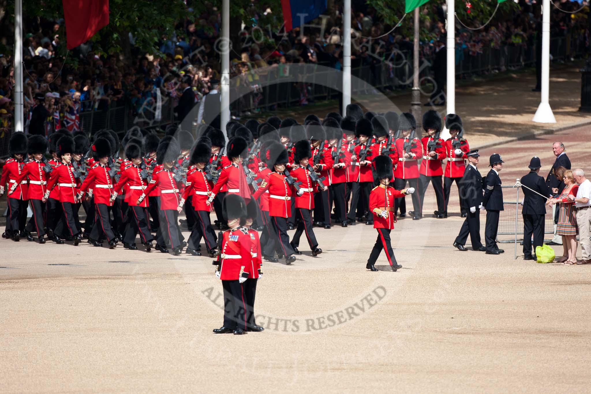 Trooping the Colour 2009: No.7 Guard, No.7 Company Coldstream Guards, lead by Captain M G M Hayhurst, marching to their position on Horse Guards Parade..
Horse Guards Parade, Westminster,
London SW1,

United Kingdom,
on 13 June 2009 at 10:20, image #32