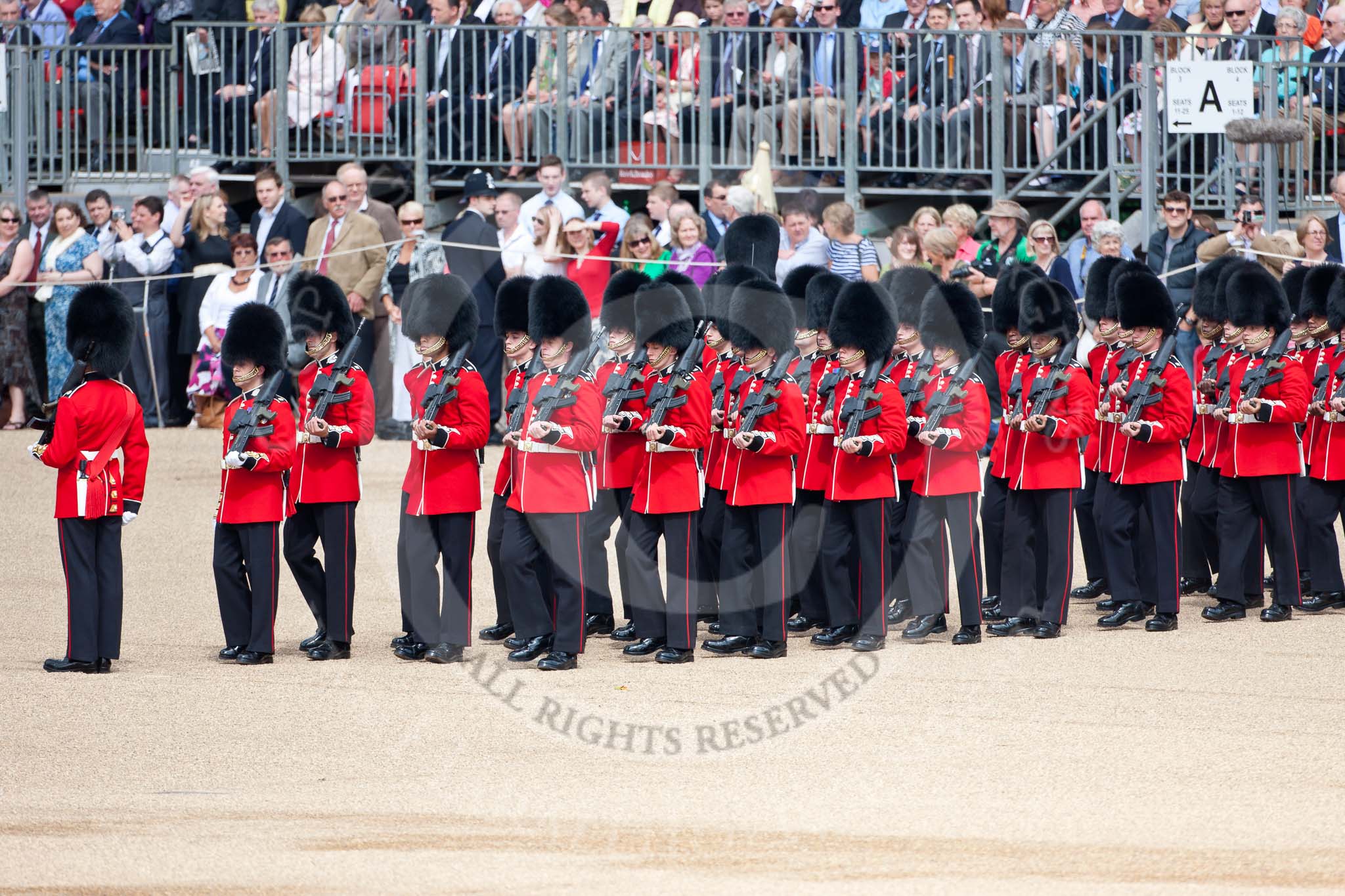 Trooping the Colour 2009: No.7 Guard, No.7 Company Coldstream Guards marching to their position on Horse Guards Parade..
Horse Guards Parade, Westminster,
London SW1,

United Kingdom,
on 13 June 2009 at 10:24, image #44