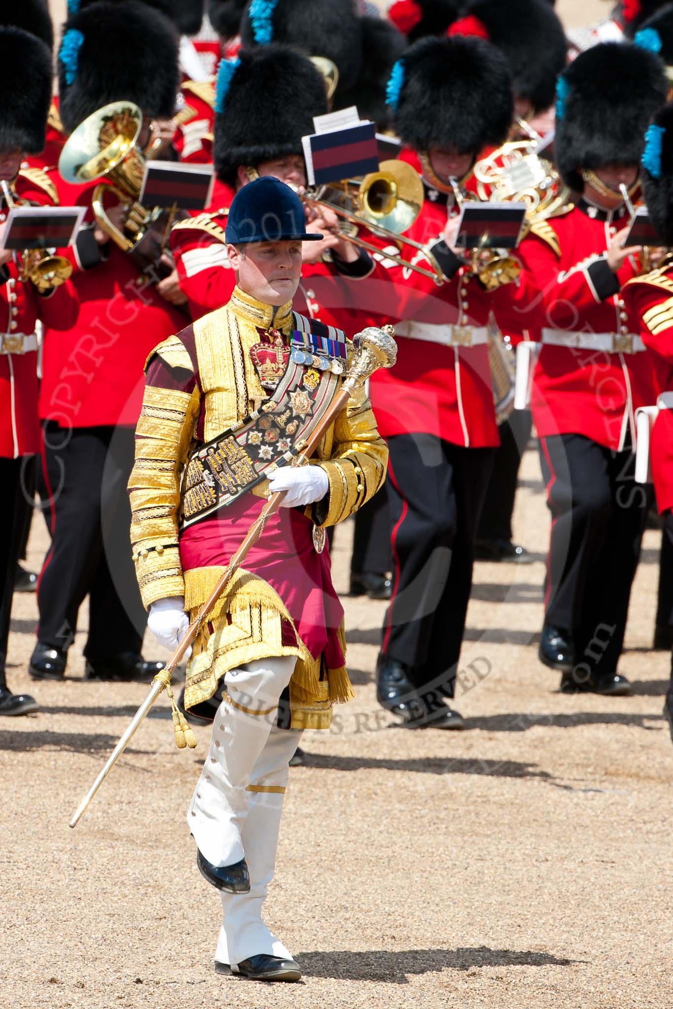 Trooping the Colour 2009: Senior Drum Major Tony Moors, Grenadier Guards..
Horse Guards Parade, Westminster,
London SW1,

United Kingdom,
on 13 June 2009 at 11:36, image #209