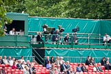 Trooping the Colour 2009: Press stand on the rear of the garden of Downing Street 10 - television crews setting up their cameras, the BBC's Hew Edwards, preparing his live commentary, on the left..
Horse Guards Parade, Westminster,
London SW1,

United Kingdom,
on 13 June 2009 at 09:29, image #7