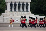 Trooping the Colour 2009: Senior Drum Major Tony Moors, Grenadier Guards, leading the Band of the Grenadier Guards along the Guards Memorial towards the parade ground..
Horse Guards Parade, Westminster,
London SW1,

United Kingdom,
on 13 June 2009 at 10:10, image #23