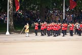 Trooping the Colour 2009: Drum Major S O'Brien, Welsh Guards, leading the Band of the Coldstream Guards along St. James's Park towards Horse Guards Parade..
Horse Guards Parade, Westminster,
London SW1,

United Kingdom,
on 13 June 2009 at 10:19, image #30