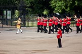 Trooping the Colour 2009: Drum Major S O'Brien, Welsh Guards, leading the Band of the Coldstream Guards along St. James's Park towards Horse Guards Parade..
Horse Guards Parade, Westminster,
London SW1,

United Kingdom,
on 13 June 2009 at 10:20, image #34