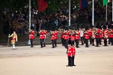 Trooping the Colour 2009: Drum Major M Godsman, Scots Guards, leading the Band of the Scots Guards down Horse Guards Road towards the parade ground..
Horse Guards Parade, Westminster,
London SW1,

United Kingdom,
on 13 June 2009 at 10:23, image #38