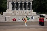 Trooping the Colour 2009: Senior Dum Major Tony Moors, Grenadier Guards, leading the Band of the Grenadier Guards along the Guards Memorial..
Horse Guards Parade, Westminster,
London SW1,

United Kingdom,
on 13 June 2009 at 10:26, image #47