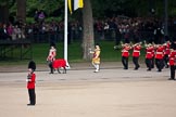 Trooping the Colour 2009: Drum Major C Patterson, Irish Guards, leading the Band of the Irish Guards down Horse Guards Parade..
Horse Guards Parade, Westminster,
London SW1,

United Kingdom,
on 13 June 2009 at 10:29, image #59