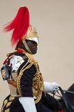 Trooping the Colour 2010: Field Officer of the Escort, Major N K Twumasi Ankrah, The Blues and Royals, during the Ride Past.

Most impressive are the reflections on his shield, especially when seen at full size!.
Horse Guards Parade, Westminster,
London SW1,
Greater London,
United Kingdom,
on 12 June 2010 at 11:56, image #174