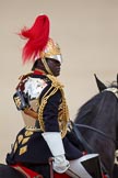 Trooping the Colour 2010: Field Officer of the Escort, Major N K Twumasi Ankrah, The Blues and Royals, during the Ride Past.

Most impressive are the reflections on his shield, especially when seen at full size!.
Horse Guards Parade, Westminster,
London SW1,
Greater London,
United Kingdom,
on 12 June 2010 at 11:56, image #175