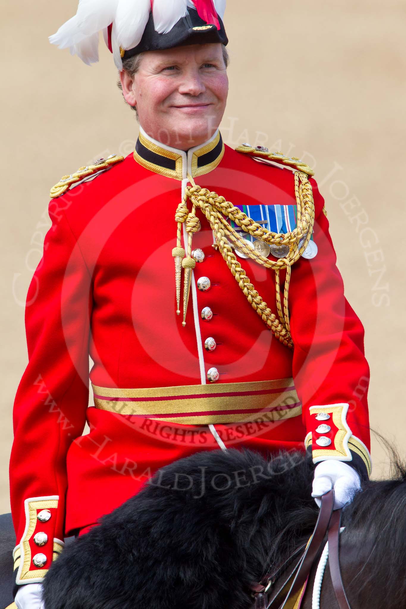 The Colonel's Review 2011: Close-up of the Chief of Staff Household Division, Colonel A D Mathewson, Scots Guards..
Horse Guards Parade, Westminster,
London SW1,

United Kingdom,
on 04 June 2011 at 11:06, image #104