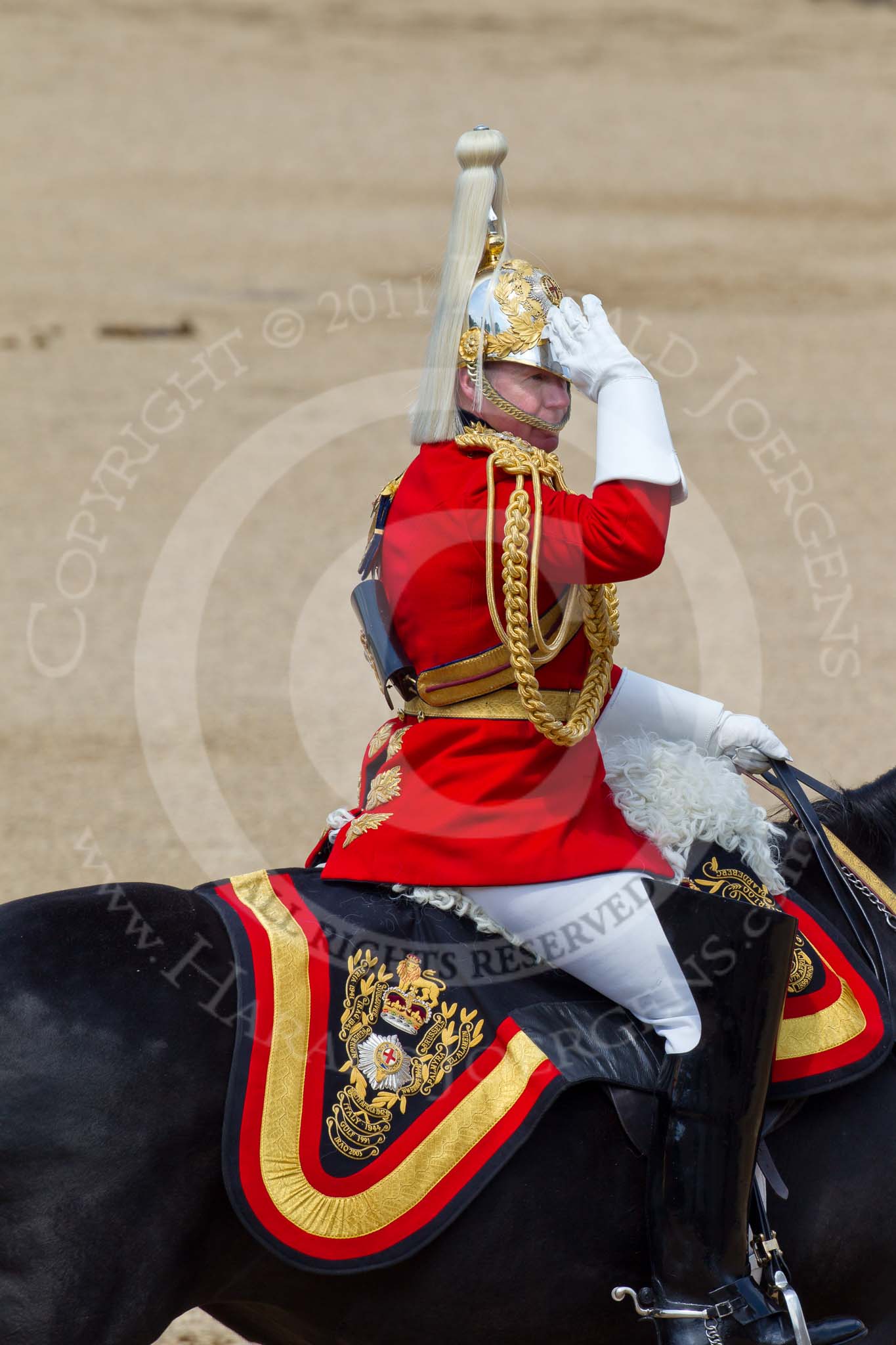 The Colonel's Review 2011: The Director of Music for the Mounted Bands of the Household Cavalry, Major K L Davies, The Life Guards..
Horse Guards Parade, Westminster,
London SW1,

United Kingdom,
on 04 June 2011 at 11:58, image #262