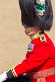 The Colonel's Review 2011: Close-up of the Major of the Parade, Major Benedict Peter Norman Ramsay, Welsh Guards. He was awarded a CBE on the day of the parade during The Queen's Birthday Honour..
Horse Guards Parade, Westminster,
London SW1,

United Kingdom,
on 04 June 2011 at 10:36, image #51