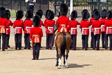 The Colonel's Review 2011: The Field Officer, L P M Jopp, behind No. 3 Guard, F Company Scots Guards, all facing towards Horse Guards Road as they about to open a gap in the line of guards for the first carriages of the Royal Procession..
Horse Guards Parade, Westminster,
London SW1,

United Kingdom,
on 04 June 2011 at 10:43, image #59