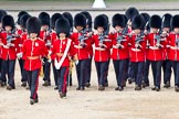 The Colonel's Review 2011: The Escort for the Colour, No.1 Guard, 1st Battalion Scots Guards, marching forward to collect the Colour. With the white colour belt, the Ensign, Lieutenant Tom Ogilvy, in front Captain D L Krause-Harder-Calthorpe..
Horse Guards Parade, Westminster,
London SW1,

United Kingdom,
on 04 June 2011 at 11:16, image #122