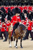 The Colonel's Review 2011: The Field Officer, Lieutenant Colonel Lincoln P M Jopp, riding 'Burniston', whilst the trooping has begun, with the Massed Bands behind him playing..
Horse Guards Parade, Westminster,
London SW1,

United Kingdom,
on 04 June 2011 at 11:23, image #139