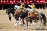 The Colonel's Review 2011: The two kettle drummers, riding their drum horses..
Horse Guards Parade, Westminster,
London SW1,

United Kingdom,
on 04 June 2011 at 11:52, image #231