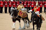 The Colonel's Review 2011: The Director of Music, Major K L Davies, The Life Guards, followed by the kettle drummers..
Horse Guards Parade, Westminster,
London SW1,

United Kingdom,
on 04 June 2011 at 11:52, image #233