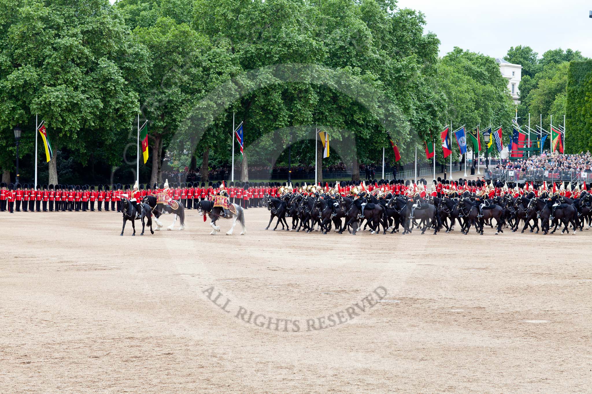 The Major General's Review 2011: The Ride Past begins. Led by the Director of Music, Major K L Davies, the two kettle drummers, followed by the bands of the Household Cavalry..
Horse Guards Parade, Westminster,
London SW1,
Greater London,
United Kingdom,
on 28 May 2011 at 11:53, image #237