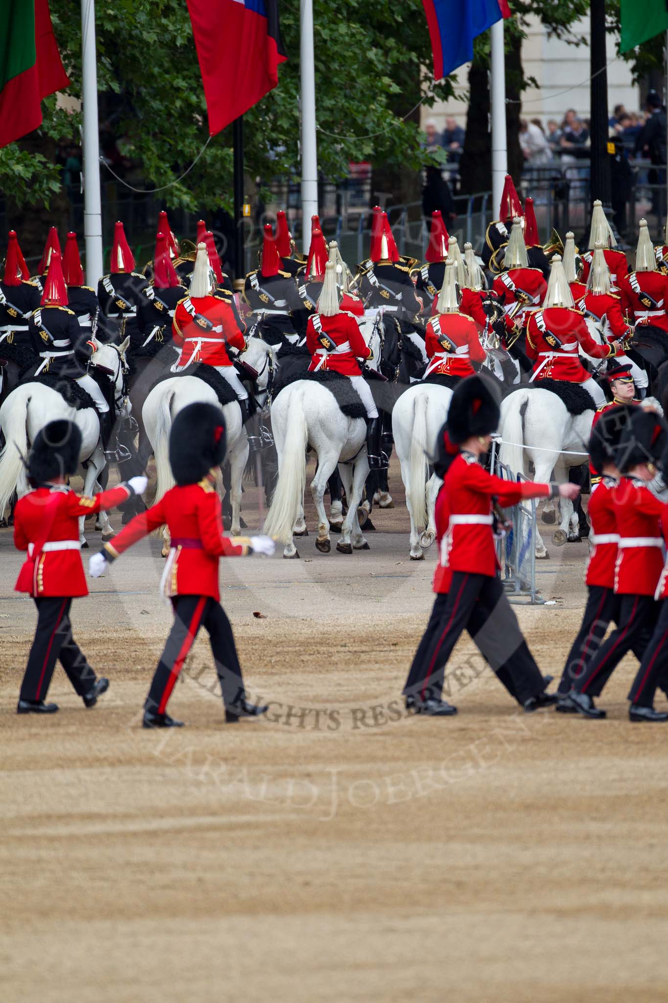 The Major General's Review 2011: Household Cavalry marching off, leaving Horse Guards Parade towards The Mall..
Horse Guards Parade, Westminster,
London SW1,
Greater London,
United Kingdom,
on 28 May 2011 at 12:02, image #268