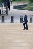 The Major General's Review 2011: WO1 (GSM) W D G 'Billy' Mott OBE, Welsh Guards, here in civilian clothes early in the morning, inspecting the parade ground..
Horse Guards Parade, Westminster,
London SW1,
Greater London,
United Kingdom,
on 28 May 2011 at 08:53, image #3