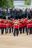 The Major General's Review 2011: Drum Major Alan Harvey, Irish Guards,
leading the Band of the Scots Guards onto Horse Guards Parade. In the background spectators watching from St. James's Park..
Horse Guards Parade, Westminster,
London SW1,
Greater London,
United Kingdom,
on 28 May 2011 at 10:31, image #55