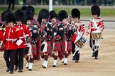 The Major General's Review 2011: The Band of the Scots Guards, with the pipers and drummers, marching onto Horse Guards Parade..
Horse Guards Parade, Westminster,
London SW1,
Greater London,
United Kingdom,
on 28 May 2011 at 10:32, image #57