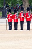 The Major General's Review 2011: No. 1 Guard, 1st Battalion Scots Guards, the Escort for the Colour, getting into position. On the left the Keeper of the Ground, followed by Company Sergeant Major B J Robertson..
Horse Guards Parade, Westminster,
London SW1,
Greater London,
United Kingdom,
on 28 May 2011 at 10:37, image #65