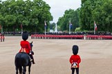 The Major General's Review 2011: A general view of the Massed Bands on the left and the Escort for the Colour and No. 2 Guard (found by 1st Battalion Scots Guards). The Officers are to take post shortly. Standing with their backs to the camera is Major Ben Ramsay, Welsh Guards (the Senior Major on Parade and mounted) and Major Rory Shannon, Company Commander of Right Flank Company, 1st Battalion Scots Guards; the company which finds the Escort for the Colour..
Horse Guards Parade, Westminster,
London SW1,
Greater London,
United Kingdom,
on 28 May 2011 at 10:39, image #71