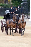 The Major General's Review 2011: The first of the two barouche carriages that would bring members of the Royal Family onto Horse Guards Parade before the Royal Procession..
Horse Guards Parade, Westminster,
London SW1,
Greater London,
United Kingdom,
on 28 May 2011 at 10:50, image #85